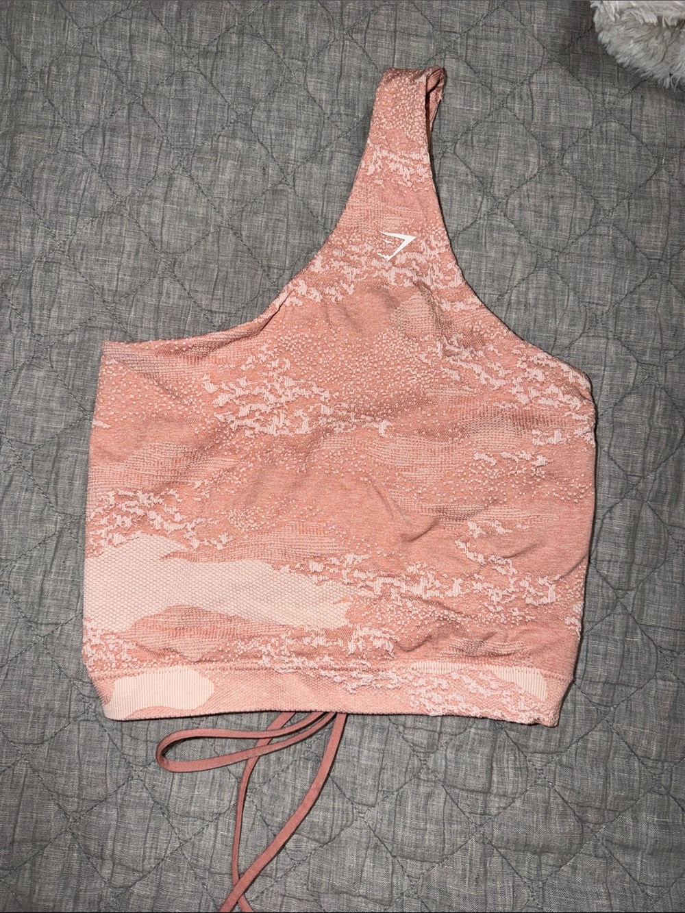 Gym shark One-Shoulder Peachy Pink Seamless Sports Bra